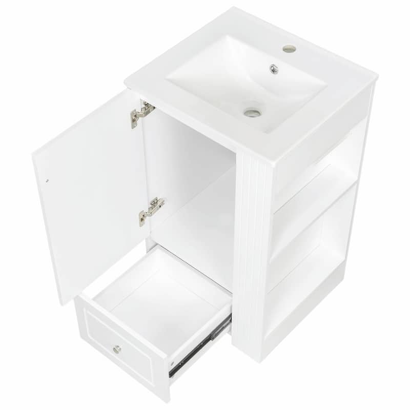 20" Freestanding Bathroom Vanity with Ceramic Sink