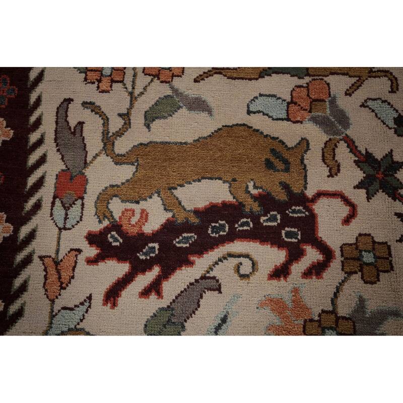 Animal Pictorial Ziegler Indian Large Area Rug Handmade Wool Carpet - 10'0"x 13'10"