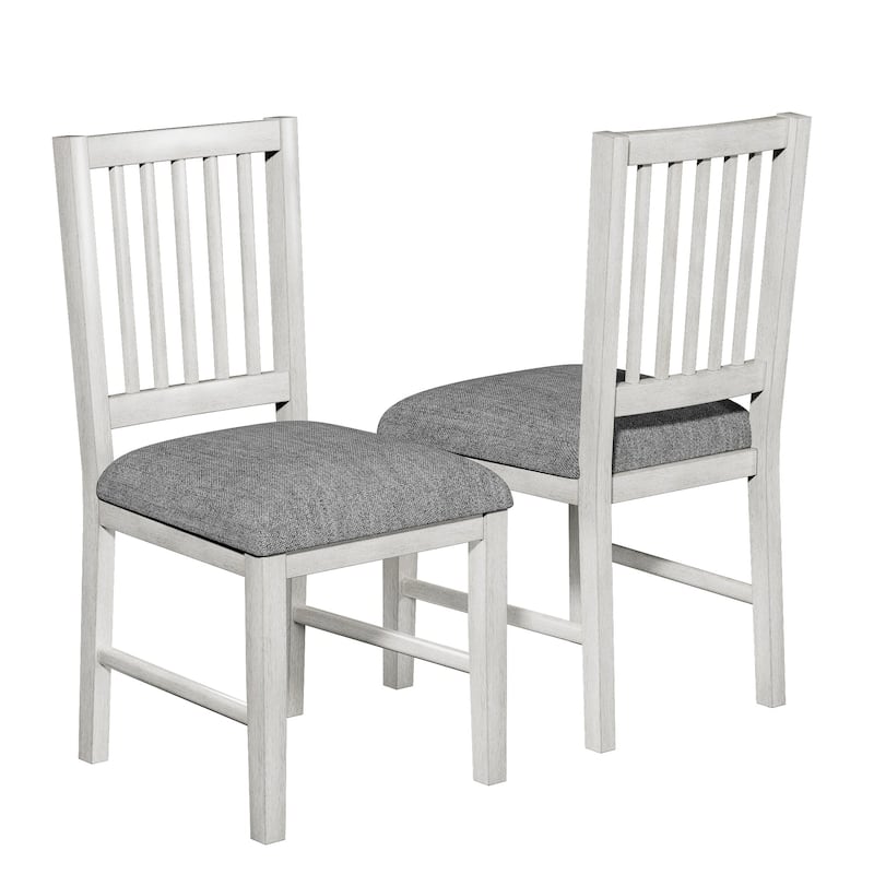 VECELO 5/7 Piece Farmhouse Dining Set 47" Kitchen Table Set Solid Wood Rectangular Dining Set for Small Spaces