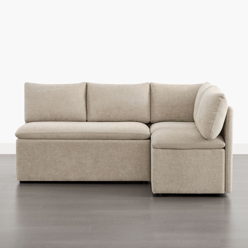 Spruce & Spring Modern 74" L-Shaped Dining Bench with Storage, Corner Breakfast Nook Banquette Bench