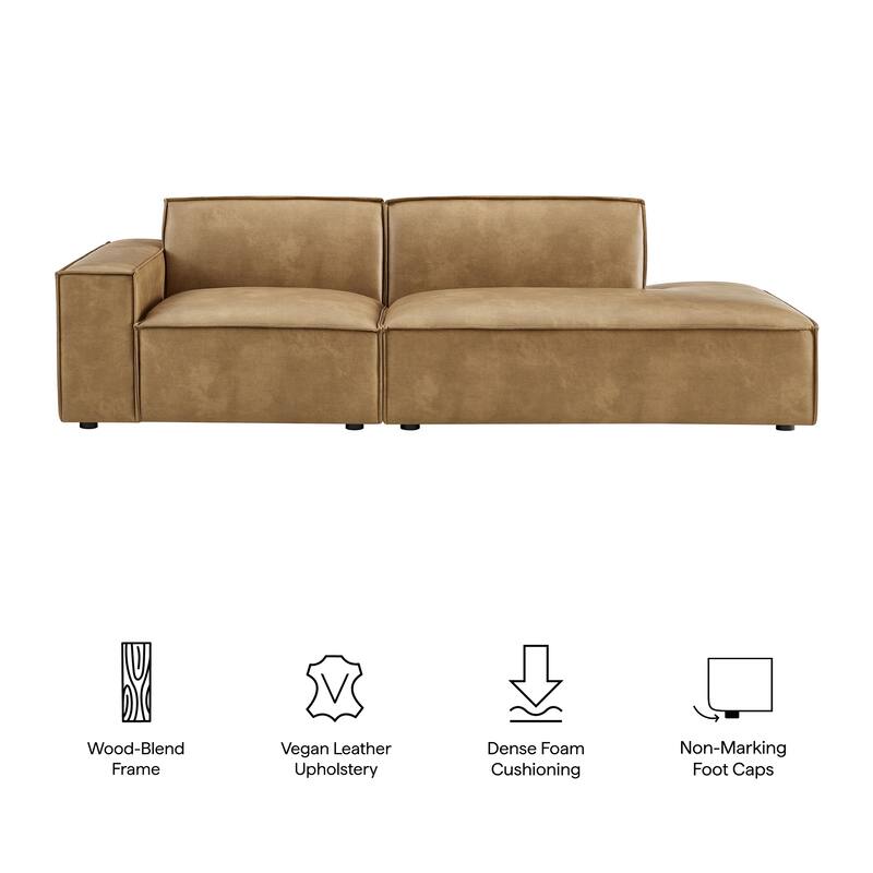 Restore 2-Piece Vegan Leather Modular Loveseat