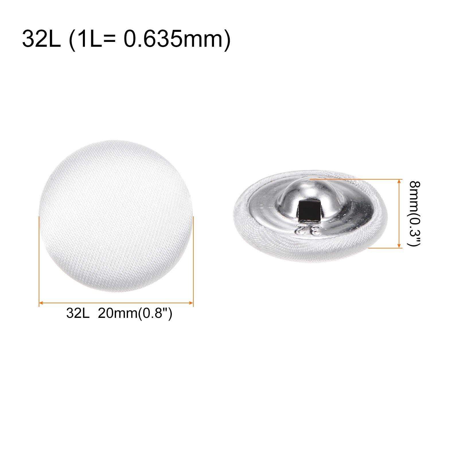 Fabric Cloth Covered Button Round Metal Shank Sewing Buttons for Suits Blouses Sweaters