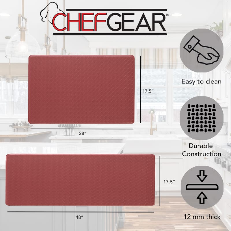 Chef Gear Playa Basketweave Anti-Fatigue Kitchen Wellness Mats