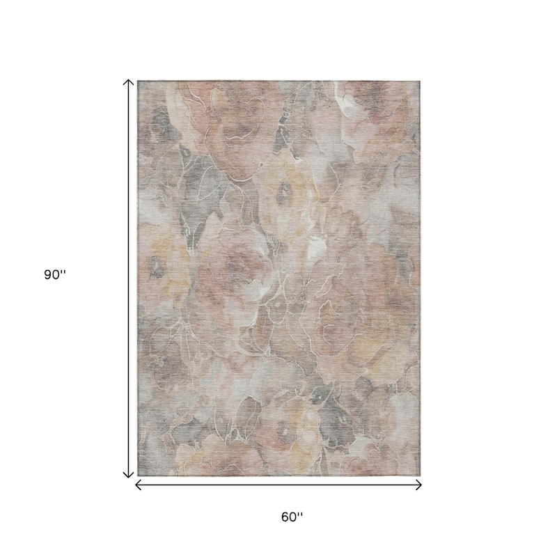 HomeRoots Floral Transitional Rectangle Outdoor Rug