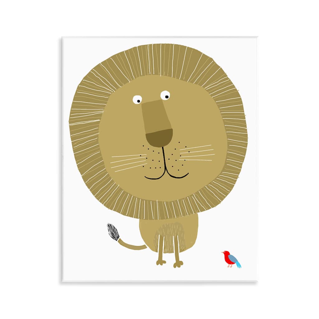 Stupell Friendly Lion & Bird Wall Plaque Art Design By Carla Daly