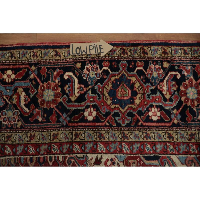 Hand Knotted Oriental 100% Wool Carpet Traditional Medallion Red Heriz (serapi) Area Rug - 13' 7'' X 10' 7''