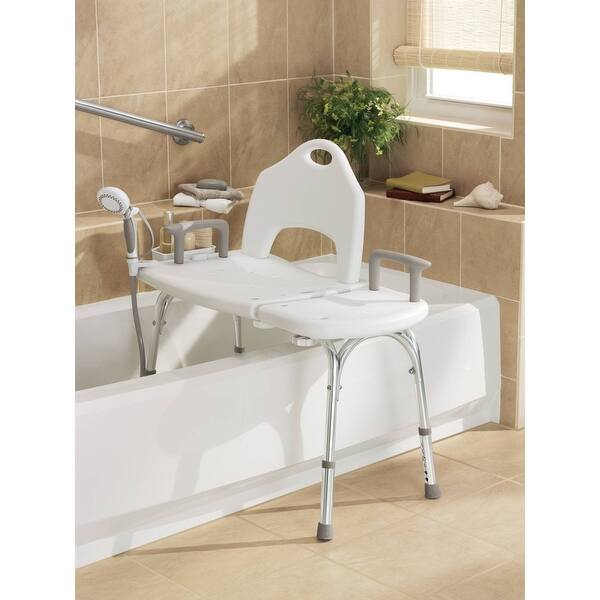 Shop Moen Dn7065 Adjustable Transfer Bench With Seat Back From The