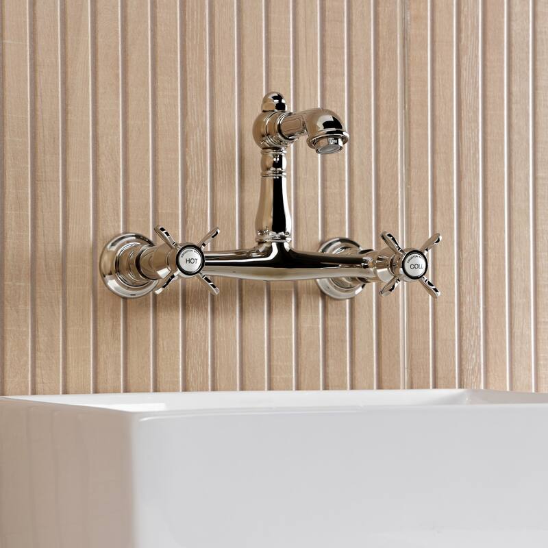 Kingston Brass Essex Two-Handle 2-Hole Wall Mount Bathroom Faucet