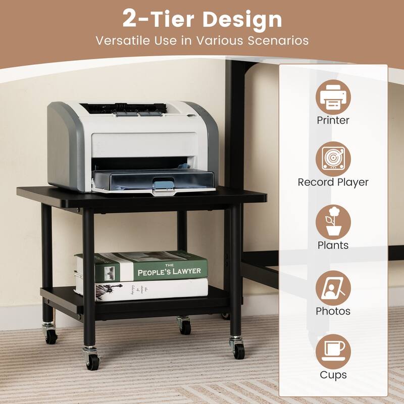 Gymax Printer Stand w/ Storage Under Desk Printer Table w/ 4 Wheels - See Details