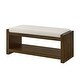 preview thumbnail 3 of 5, 40" Accent Bench with Lower Shelf Shoe Rack, Padded Seating & Removable Cushion Entryway Storage