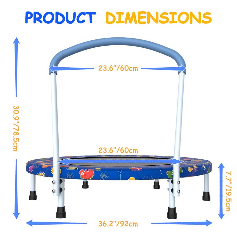Anmytek 36 Inch Mini Trampoline with Handle for Kids