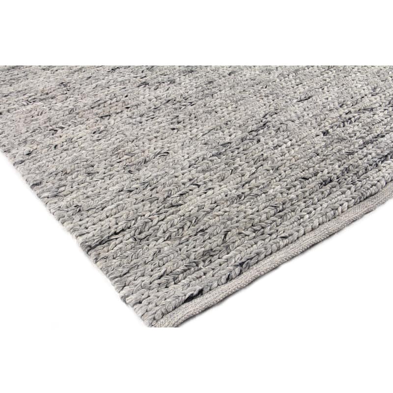 EXQUISITE RUGS Lauryn Handwoven Polyester/Cotton Silver Area Rug.