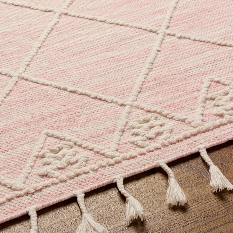 Maaxi Handmade Farmhouse Trellis Wool Area Rug