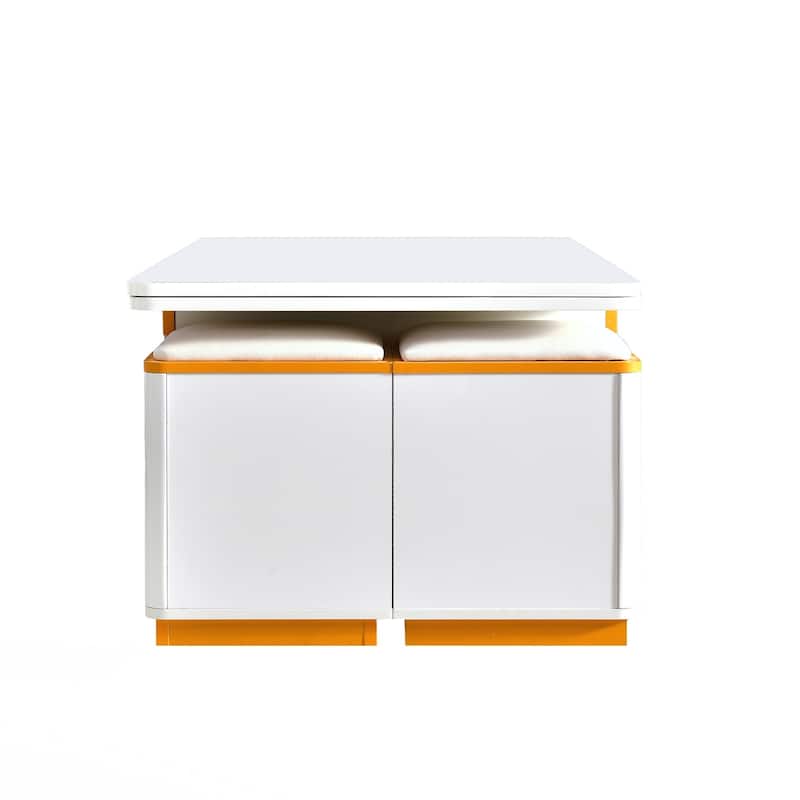Lift-Top Coffee Table with 4 Storage Stools, Modern Space Saving Center Table , Multi-Functional Adjustable Coffee Table