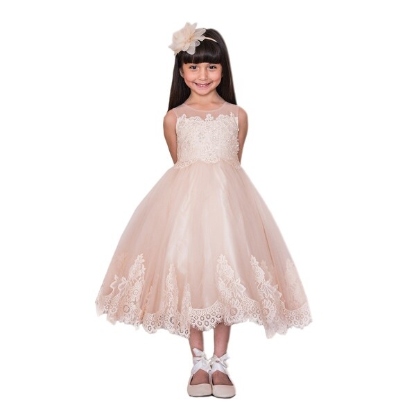 vintage rose flower girl dress