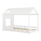 preview thumbnail 5 of 18, Twin Size House Bed with Roof and Window White
