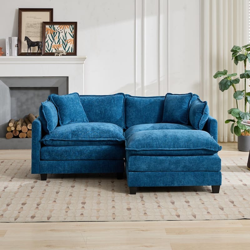 Cloud Sofa LoveSeat (Ottoman is not included), Modern Sectional Couch, Comfy Double Layer Upholstered Seat Cushion