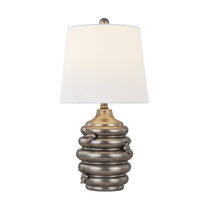 20"H Bronze Resin Honeycomb Table Lamp With Shade - 11" x 11" x 20"