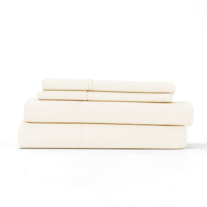 Becky Cameron Chevron 4-piece Deep Pocket Bed Sheet Set