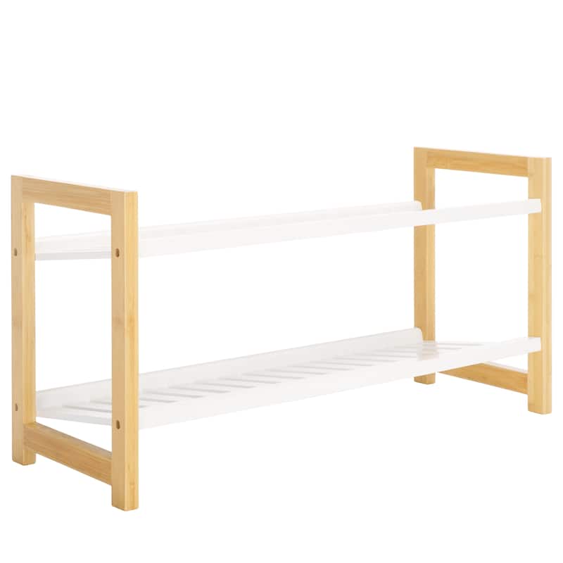 SAFAVIEH Gudmundina Storage Shoe Rack - 27.6 In W x 10.2 In. D x 14.2 In. H - 28Wx10Dx14H