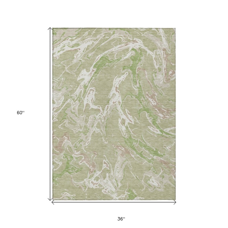 HomeRoots Abstract Transitional Rectangle Outdoor Rug