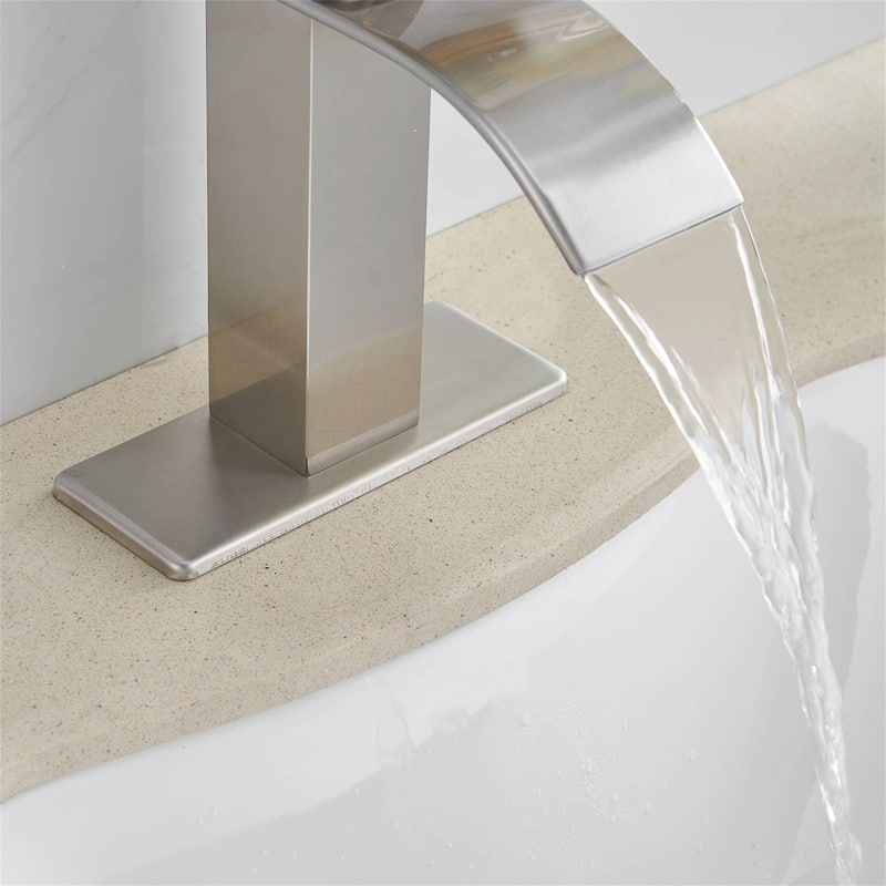 Waterfall Bathroom Faucet Single Handle Bathroom Sink Faucets One Hole Rv Lavatory Basin Modern Tap With Deck Plate Lead Free