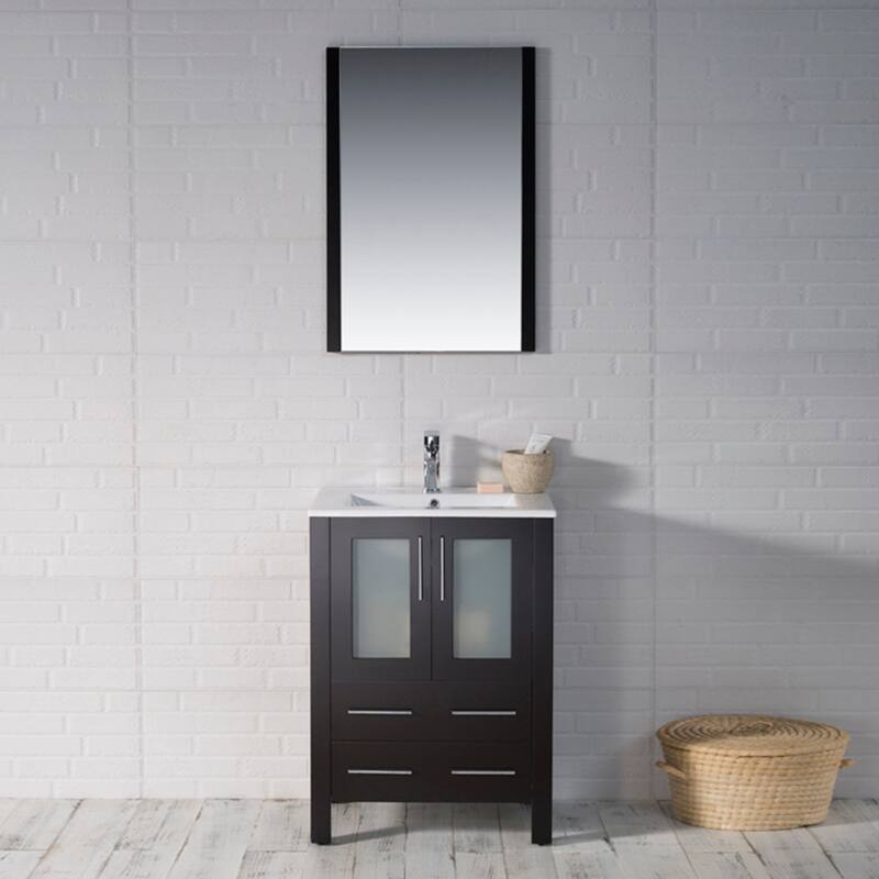 Blossom Solid Wood Double Bathroom Vanity w/ Ceramic Sink & Base