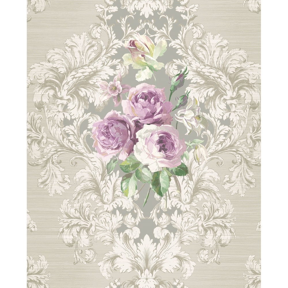 Seabrook Designs Vesper Floral Cameo Unpasted Wallpaper