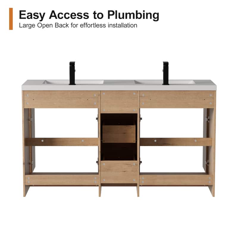 36"/48"/60"/72" Bathroom Vanity Set with Sink & Faucet