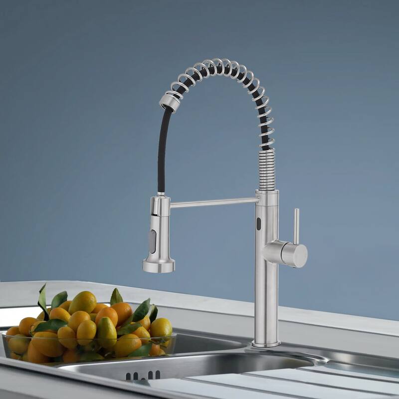 Topcraft Single Handle Pull-Out Stainless Steel Kitchen Faucet with Sensor