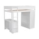 preview thumbnail 6 of 6, White Wood Loft Bed with Wardrobes and 2-Drawer Desk with Cabinet