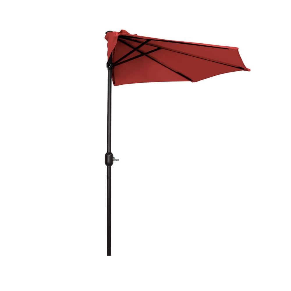 9' Sutton Half Round All-Weather Crank Patio Umbrella
