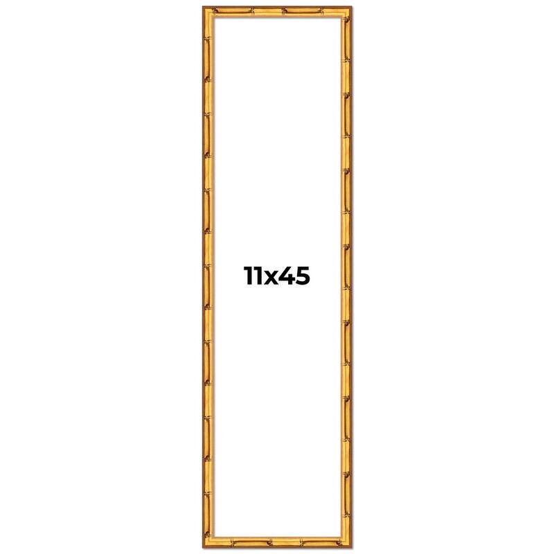 11x45 Frame Gold Bamboo Picture Frame Modern Photo Frame Includes UV Acrylic Shatter Guard Front Acid Free Foam Backing Board