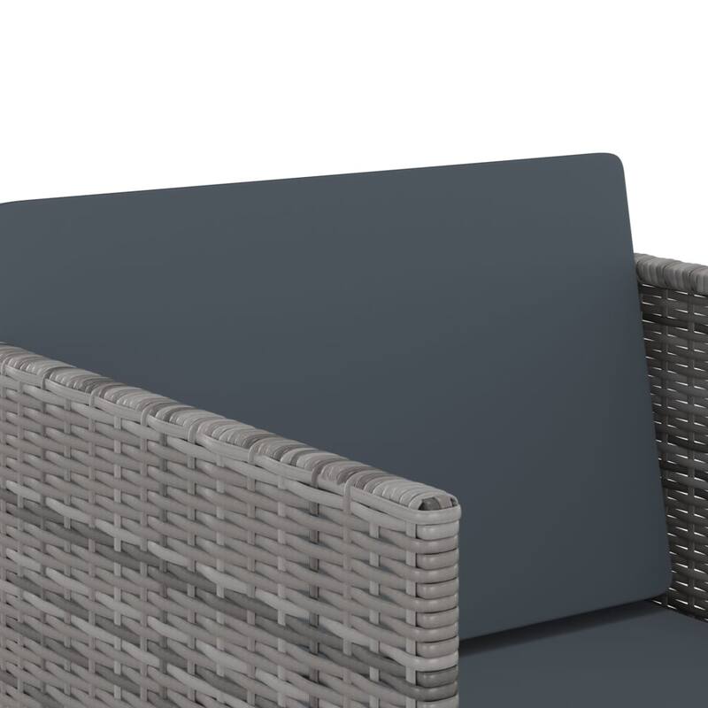 vidaXL 13 Piece Patio Dining Set with Cushions Poly Rattan Gray