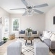 preview thumbnail 13 of 36, 52" Modern Indoor Reversible Crystal Drum Ceiling Fan with Remote Control and Light Kit Chrome