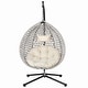 preview thumbnail 50 of 77, Wicker Hanging Egg Chair for Indoor and Outdoor Relaxation