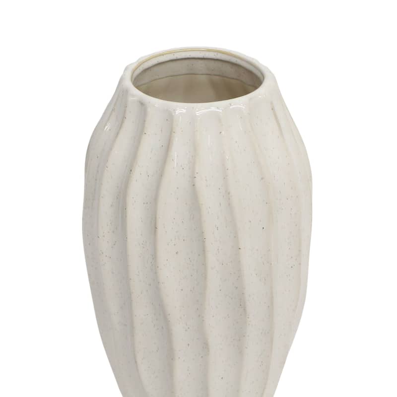 Ceramic Decorative Vase Tall Flower Sculpted Inspired Design