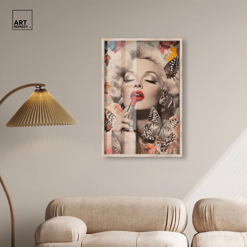 Iconic Lady Butterfly Collage Shadowbox by Art Remedy