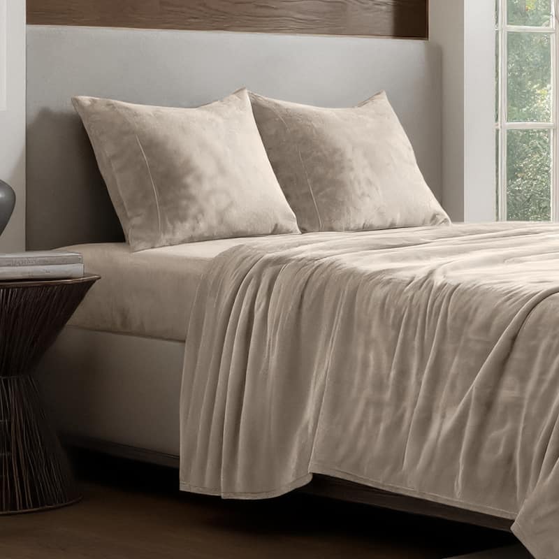 Bare Home Velvety Soft Microplush Sheet Set - King - Sand