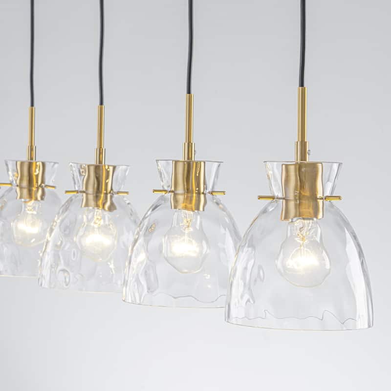 1/3/5-Light Modern Minimalist Clear Glass Pendant Light for Dining Room