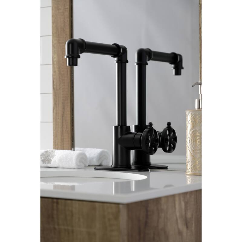 Kingston Brass Belknap Single-Handle 1-Hole Deck Mount Bathroom Faucet with Push Pop-Up