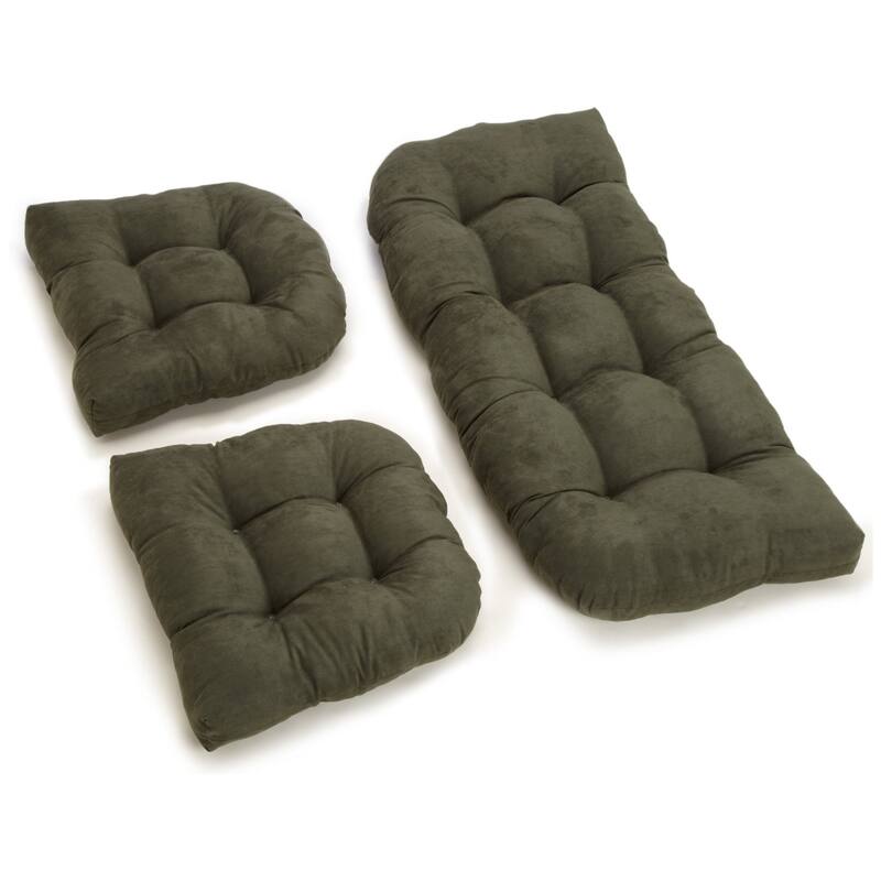 Microsuede 3-piece Indoor Settee Cushion Set - Hunter Green