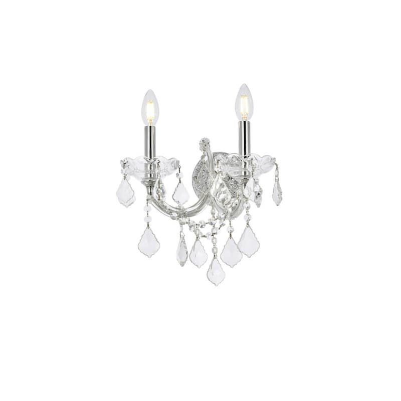 Fleur Illumination Collection Wall Sconce D:12in H:16in E:8.5in Lt:2 Chrome Finish