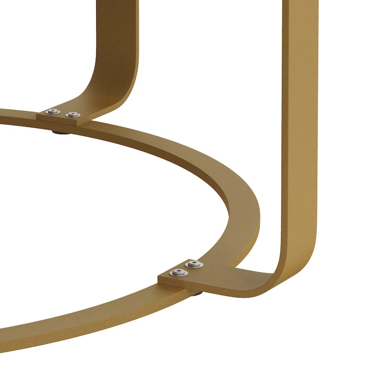 Modern round coffee table with metal legs for living room