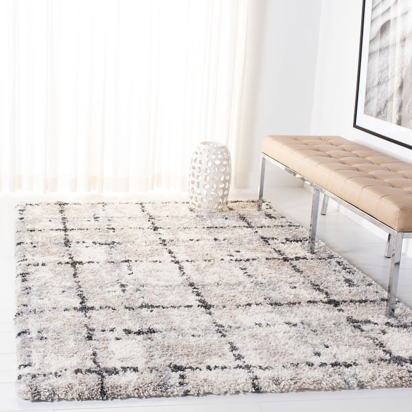 slide 2 of 12, SAFAVIEH Fontana Shag Bekin Modern Check 2-inch Thick Rug