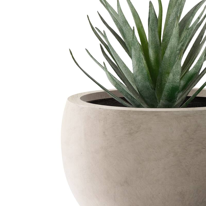 Kante 20" W Round Lightweight Pure Metal Indoor Outdoor Planter Pots, Seamless w/ Drainage Hole for Home and Garden