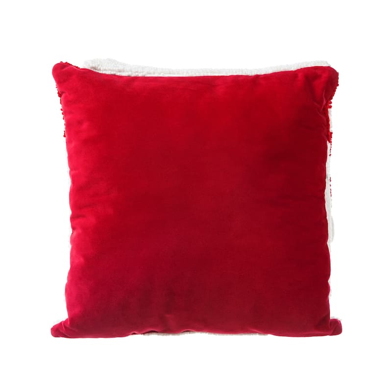 Glitzhome 14"L Hooked 3D Santa Snowman Christmas Throw Pillow Home Decor