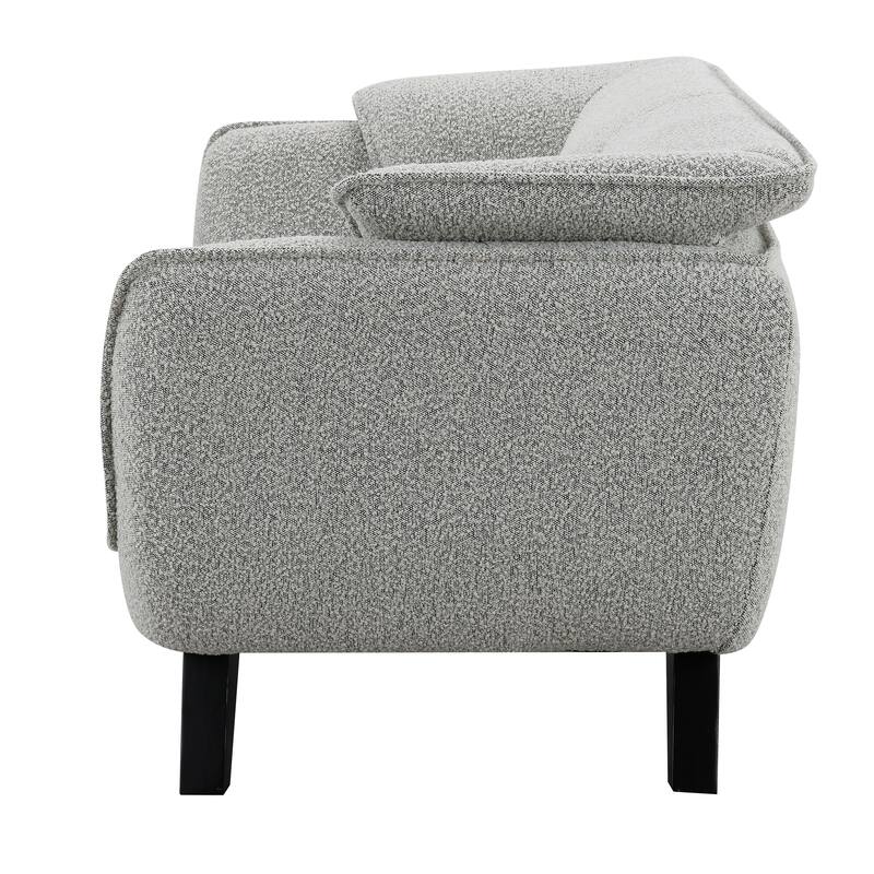 Light Gray Boucle Loveseat