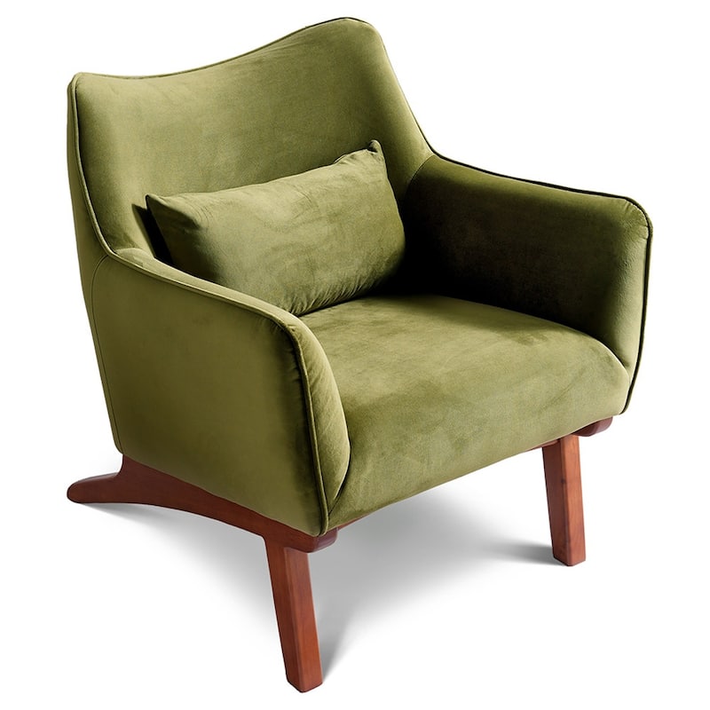 Clarissa Mid-Century Tight Back Velvet Upholstered Armchair - 32"H x 26"W x 28"D
