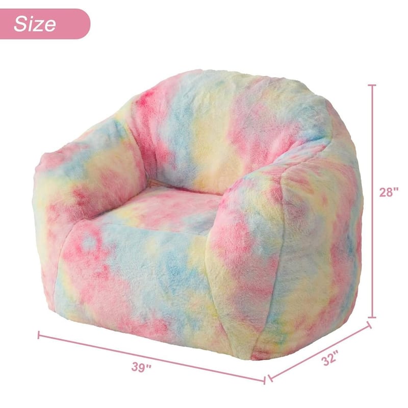 Faux Fur Bean Bag Chair Cozy Sofa Gaming Reading in Living Room, Pink
